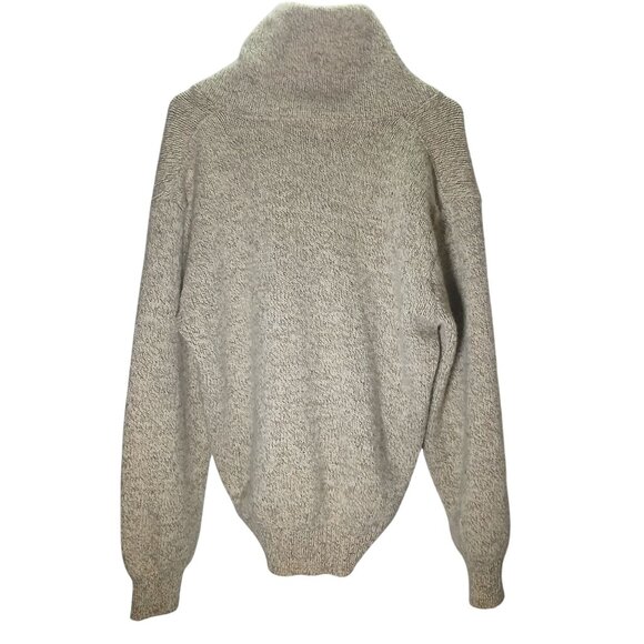 L.L. Bean Men's Wool Sweater Size Large Button Detail Beige Heather - Picture 2 of 12